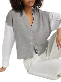 Gauze Mixed Media Cardigan