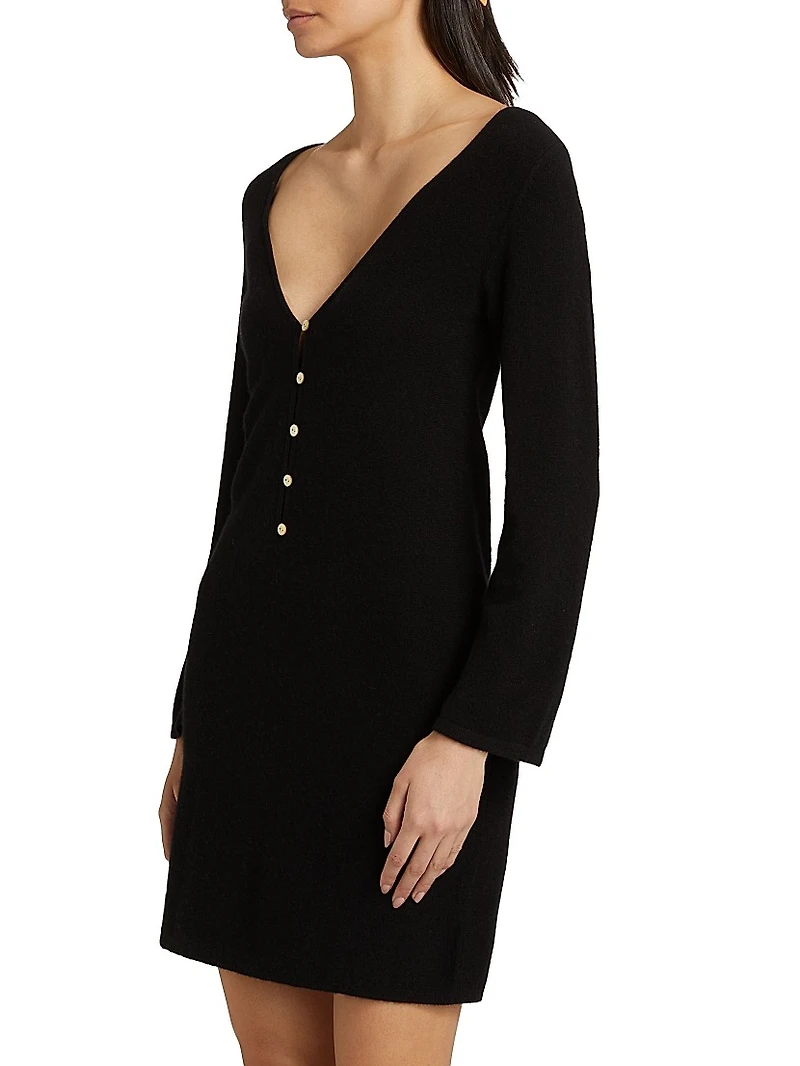 Cashmere V-Neck Minidress