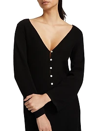 Cashmere V-Neck Minidress