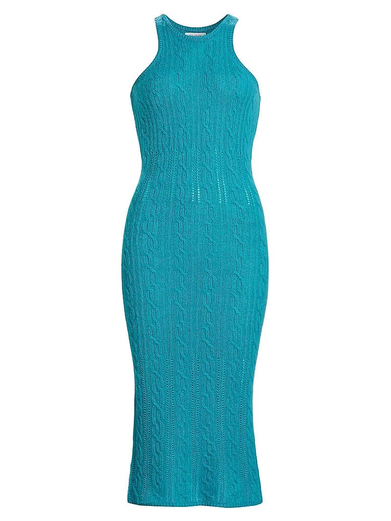 Cashmere Cable-Knit Body-Con Dress