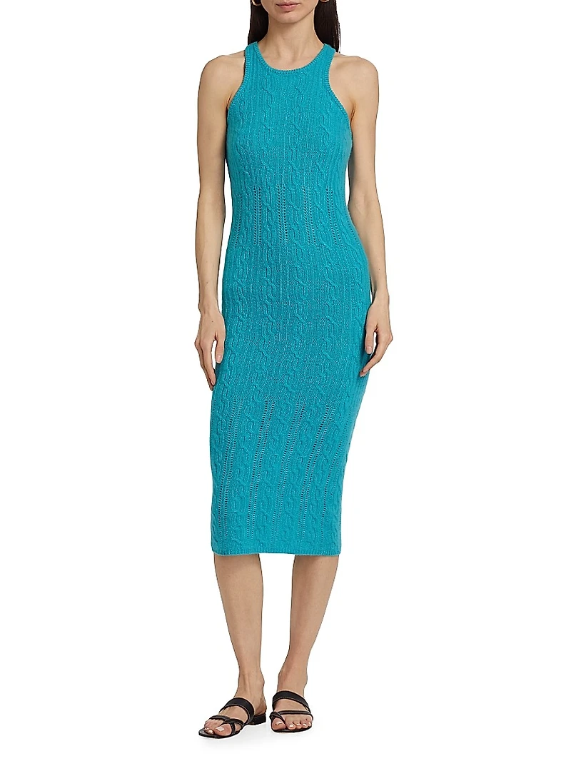 Cashmere Cable-Knit Body-Con Dress