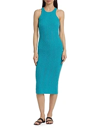 Cashmere Cable-Knit Body-Con Dress