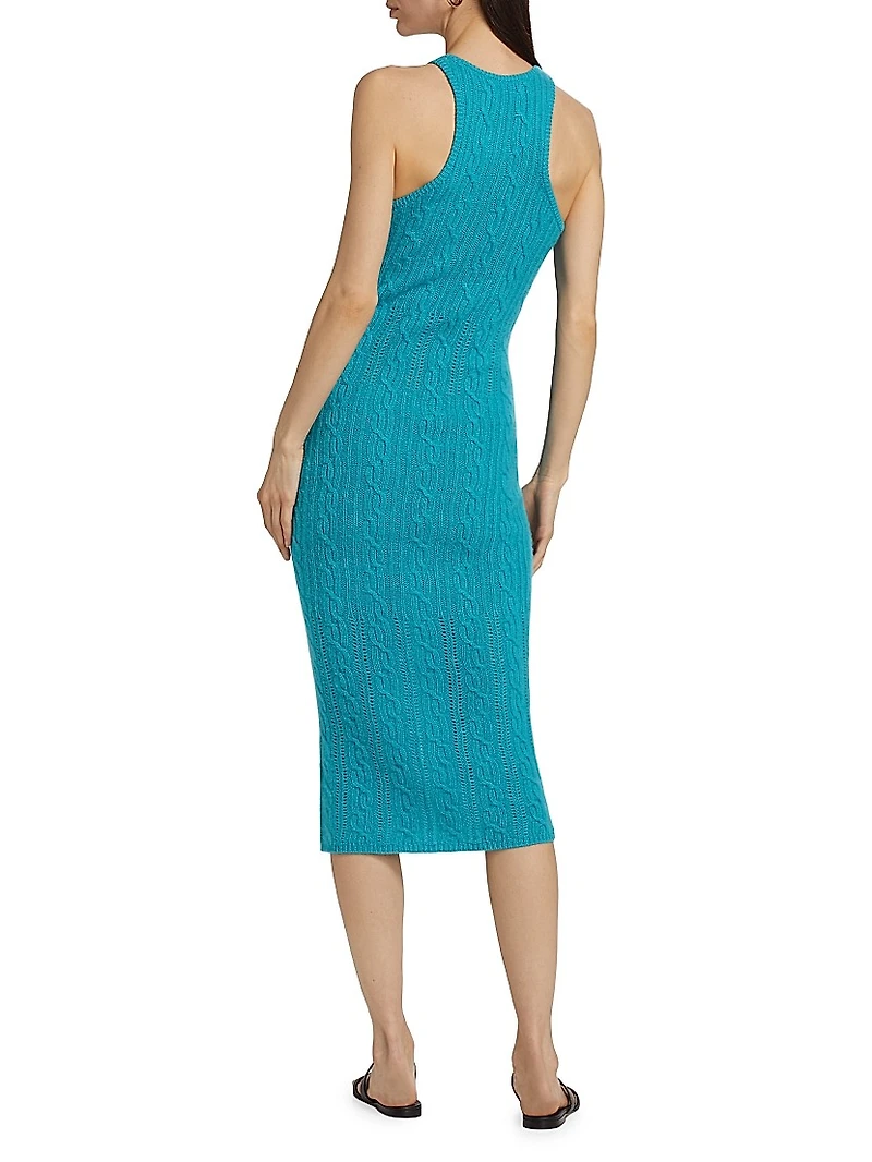 Cashmere Cable-Knit Body-Con Dress
