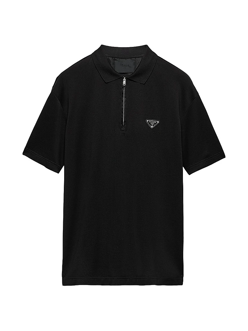 Piqué Polo Shirt with Re-Nylon Details