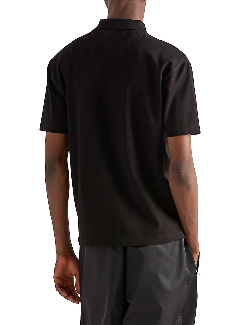 Piqué Polo Shirt with Re-Nylon Details