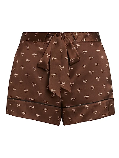 Kiki Silk Tie-Up Lounge Shorts