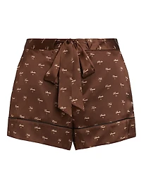 Kiki Silk Tie-Up Lounge Shorts