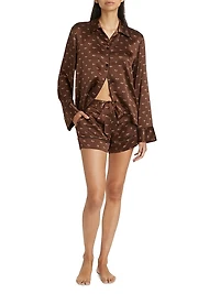 Kiki Silk Tie-Up Lounge Shorts