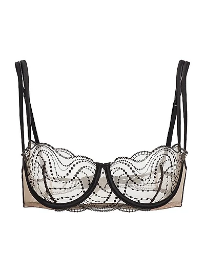 Ondule Embroidered Lace Underwire Balconette Bra