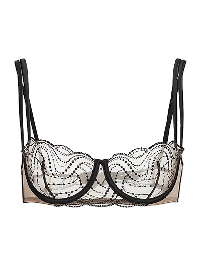 Ondule Embroidered Lace Underwire Balconette Bra