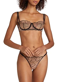 Ondule Embroidered Lace Underwire Balconette Bra
