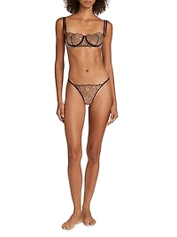 Ondule Embroidered Lace Underwire Balconette Bra