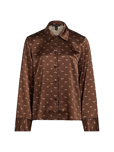 Kiki Printed Silk Lounge Top