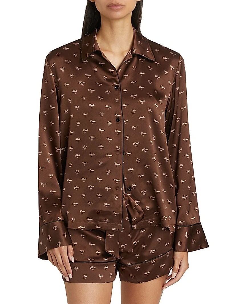 Kiki Printed Silk Lounge Top