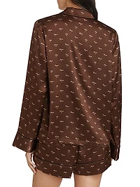 Kiki Printed Silk Lounge Top