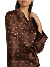 Kiki Printed Silk Lounge Top