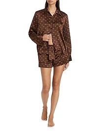 Kiki Printed Silk Lounge Top