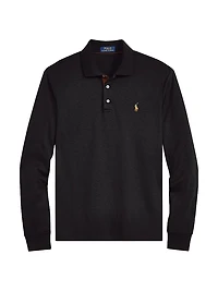 Cotton Interlock Long-Sleeve Polo Shirt