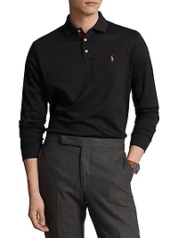 Cotton Interlock Long-Sleeve Polo Shirt