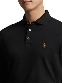 Cotton Interlock Long-Sleeve Polo Shirt