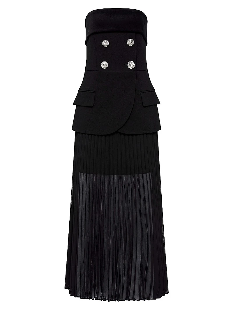 Celia Strapless Combo Midi-Dress