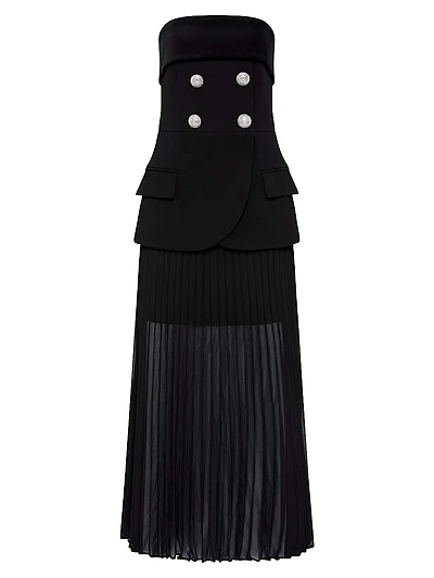Celia Strapless Combo Midi-Dress