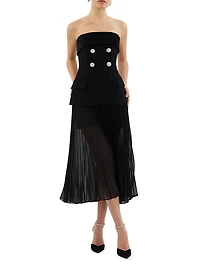 Celia Strapless Combo Midi-Dress