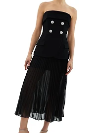 Celia Strapless Combo Midi-Dress