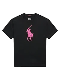 Unisex Pink Pony Logo Cotton T-Shirt