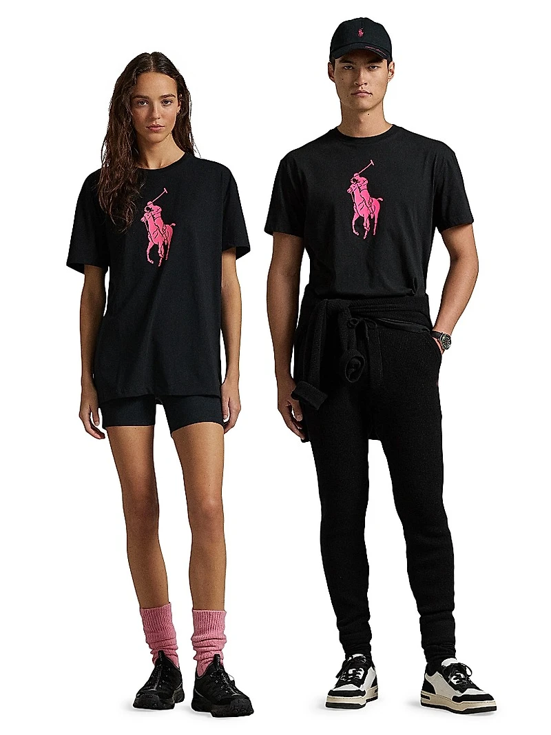Unisex Pink Pony Logo Cotton T-Shirt