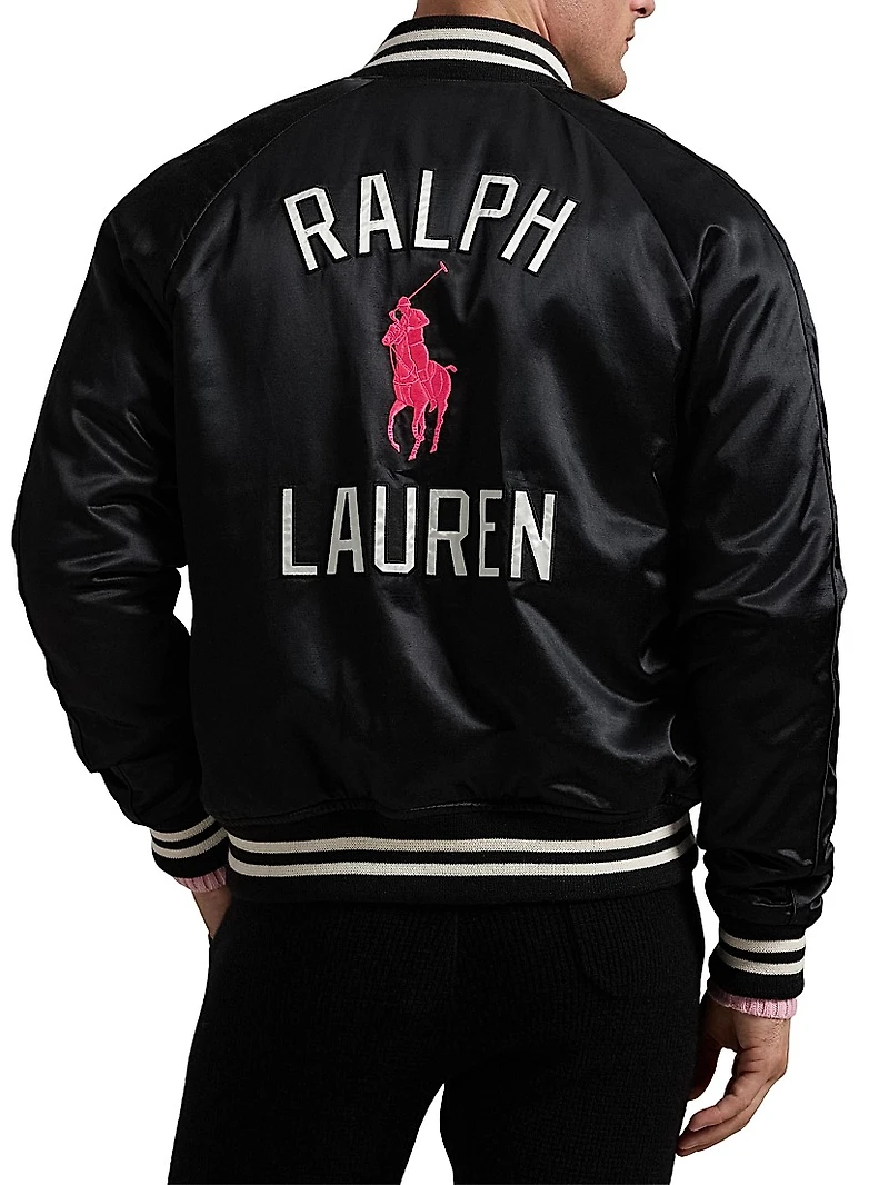 Unisex Pink Pony Takihyo Satin Baseball Jacket