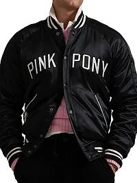 Unisex Pink Pony Takihyo Satin Baseball Jacket