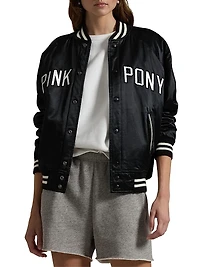 Unisex Pink Pony Takihyo Satin Baseball Jacket