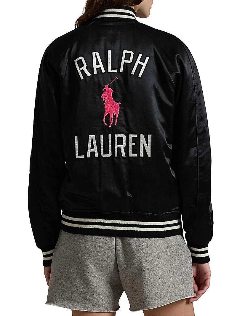 Unisex Pink Pony Takihyo Satin Baseball Jacket