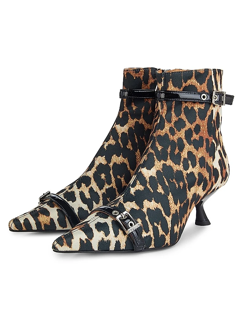 Eyelets 50MM Satin Kitten-Heel Boots