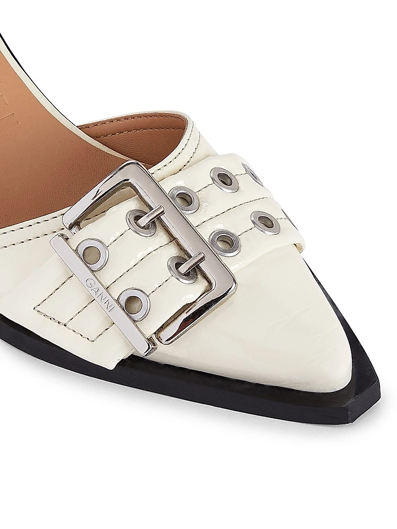 Faux Leather Buckle Pumps