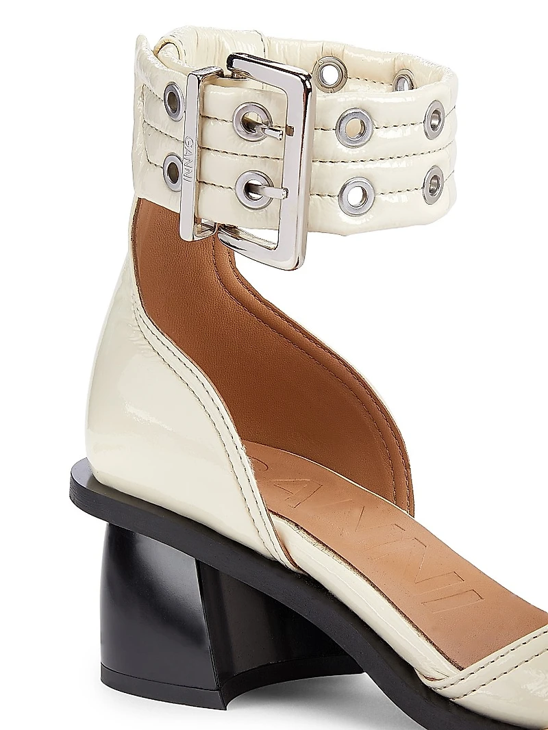 Faux Leather Buckle Pumps