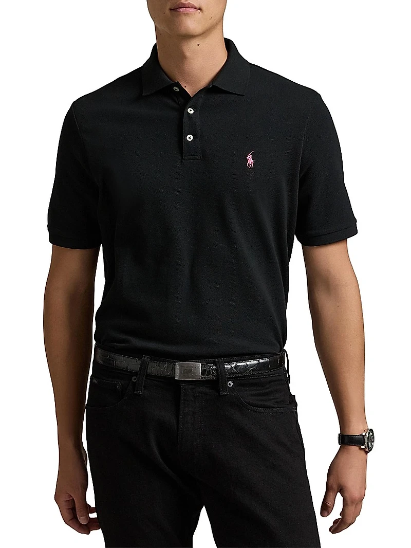 Pinky Pony Stretch Mesh Polo Shirt