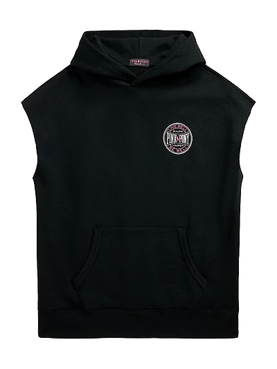 Unisex Pink Pony Vintage Fleece Sleeveless Hoodie