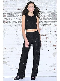 Girl's Sequin Crop Tank Top