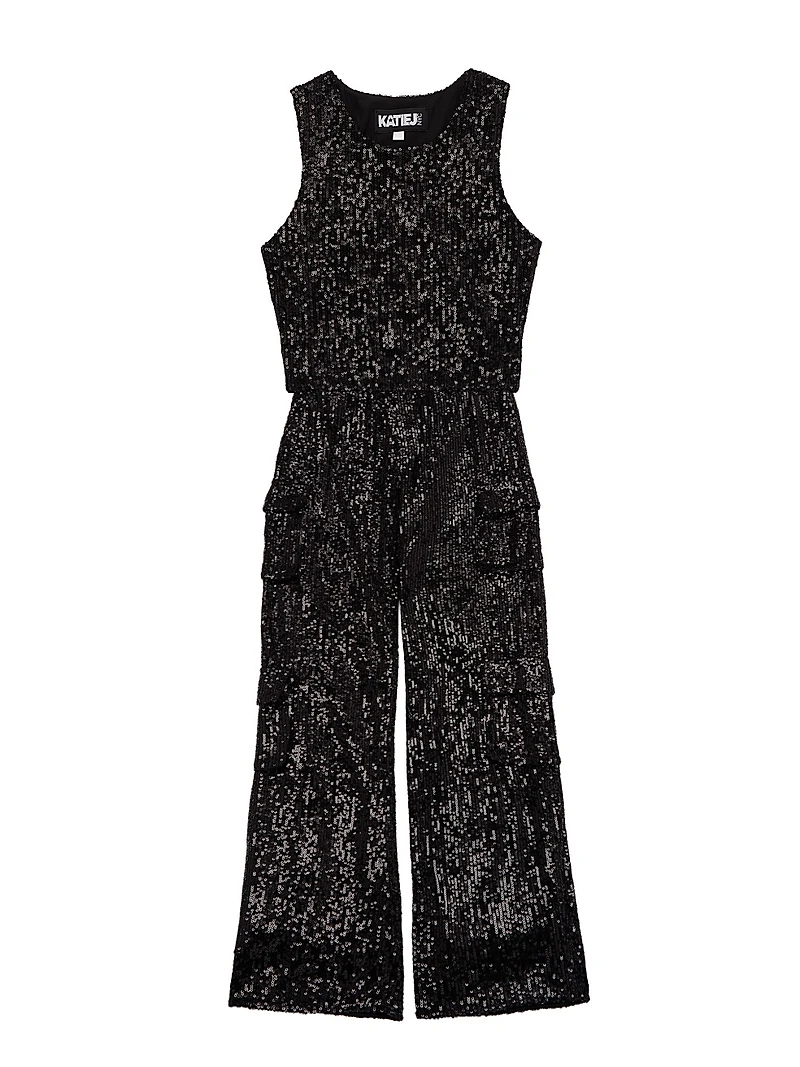 Girl's Sequin Crop Tank Top