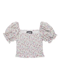 Girl's Marlee Smocked Floral Top