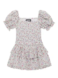 Girl's Marlee Smocked Floral Top