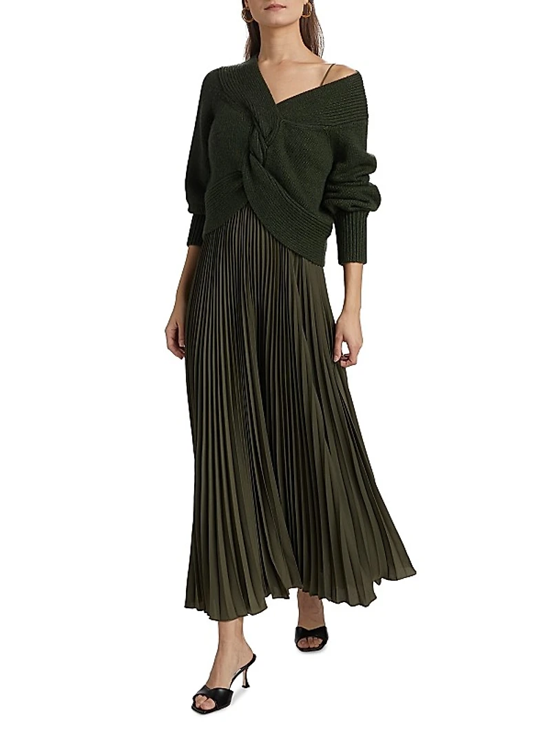 Liliana Wool-Blend Cable-Knit Cardigan