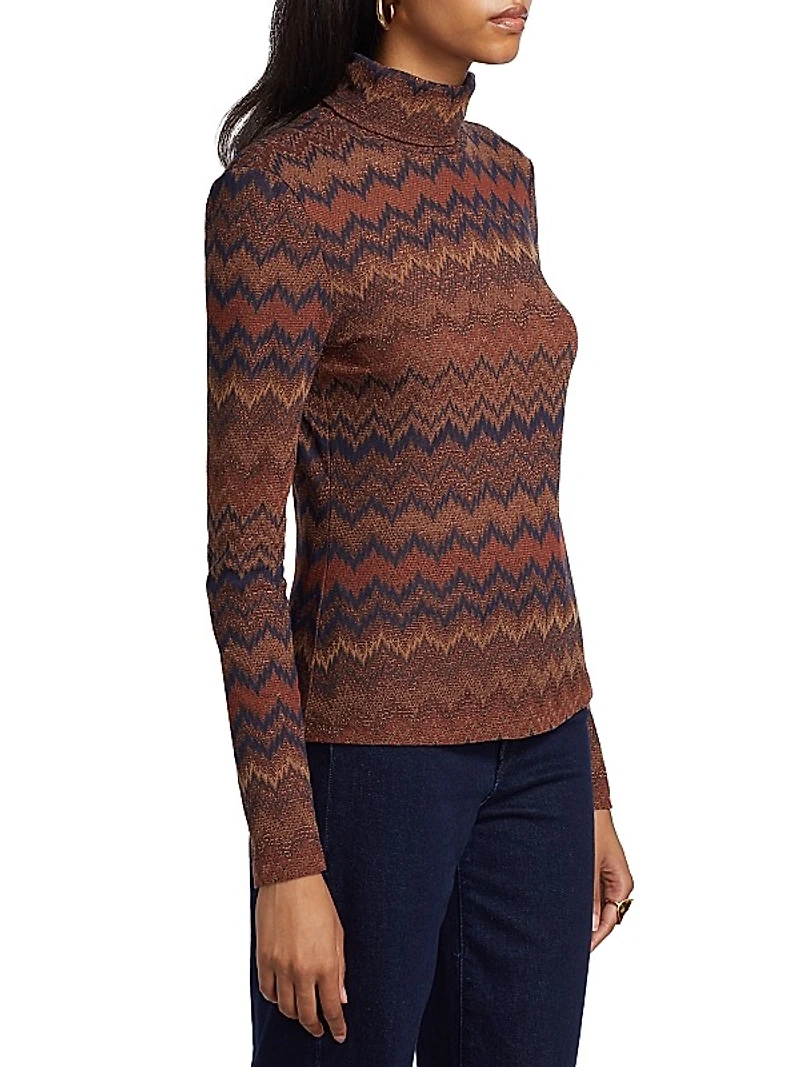 Prudence Striped Cotton-Blend Turtleneck Sweater