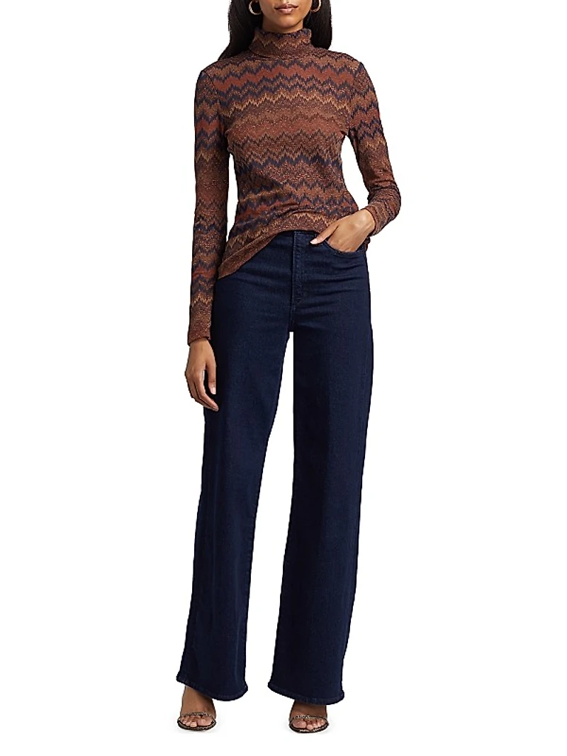 Prudence Striped Cotton-Blend Turtleneck Sweater