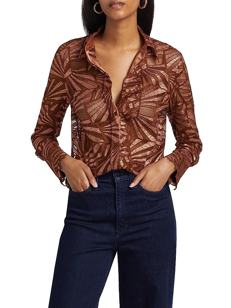 Priscilla Abstract Satin Shirt