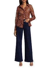 Priscilla Abstract Satin Shirt