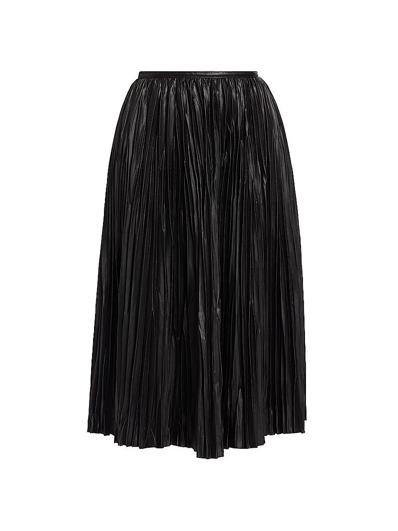 Rosalyn Faux Leather Midi-Skirt