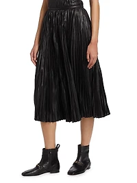 Rosalyn Faux Leather Midi-Skirt